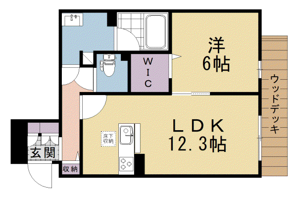 京阪電気鉄道京阪線 伏見桃山駅 徒歩2分 3階建 新築(1LDK/1階)の間取り写真