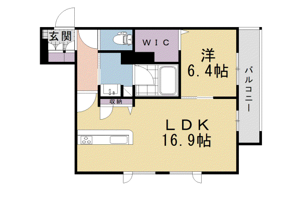 京阪電気鉄道京阪線 伏見桃山駅 徒歩2分 3階建 新築(1LDK/2階)の間取り写真