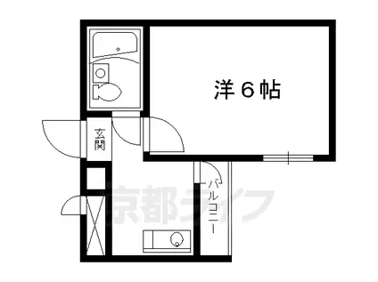 阪急電鉄京都線 京都河原町駅 徒歩5分 4階建 築47年(1K/1階)の間取り写真