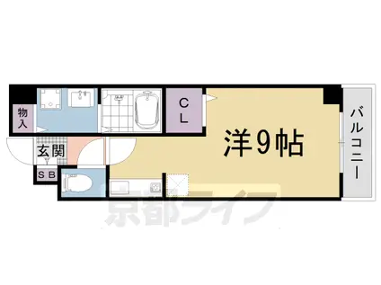 東海道本線 西大路駅 徒歩9分 2階建 築23年(ワンルーム/1階)の間取り写真