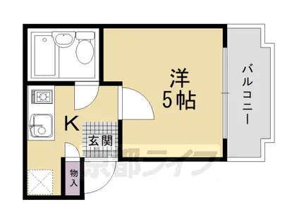 阪急電鉄京都線 西院駅(阪急) 徒歩3分 3階建 築32年(ワンルーム/3階)の間取り写真