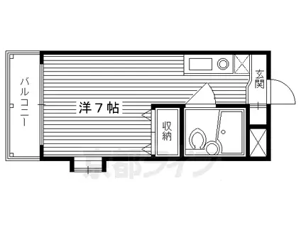 阪急電鉄京都線 西院駅(阪急) 徒歩8分 4階建 築38年(ワンルーム/4階)の間取り写真