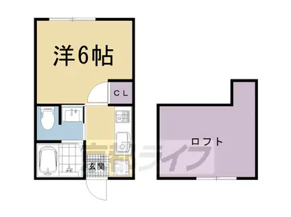 ロフティ西院(1K/1階)の間取り写真