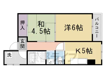 六角シティーハイツ(2DK/3階)の間取り写真