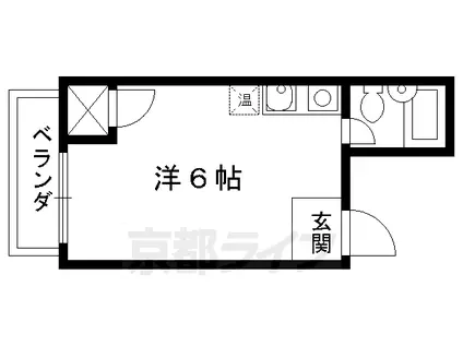 東海道本線 西大路駅 徒歩15分 3階建 築30年(1K/2階)の間取り写真