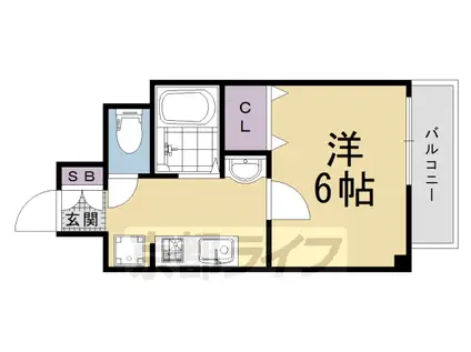 阪急電鉄京都線 西院駅(阪急) 徒歩3分 6階建 築13年(1K/5階)の間取り写真