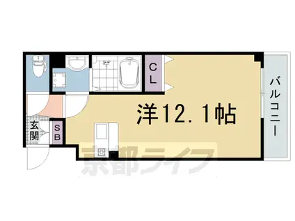 阪急電鉄京都線 西院駅(阪急) 徒歩5分 6階建 築22年(ワンルーム/3階)の間取り写真