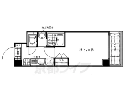 エル・セレーノ西院Ⅱ番館(1K/6階)の間取り写真