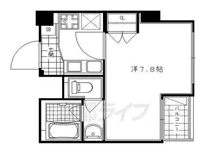 阪急電鉄京都線 西院駅(阪急) 徒歩5分 7階建 築21年(1K/5階)の間取り写真