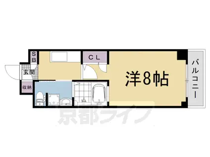 京都市東西線 太秦天神川駅 徒歩7分 6階建 築21年(1K/6階)の間取り写真