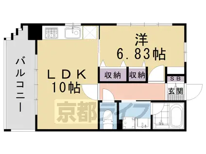 東海道本線 西大路駅 徒歩11分 9階建 築21年(1LDK/7階)の間取り写真