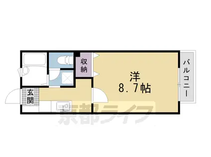 東海道本線 西大路駅 徒歩3分 2階建 築21年(1K/2階)の間取り写真