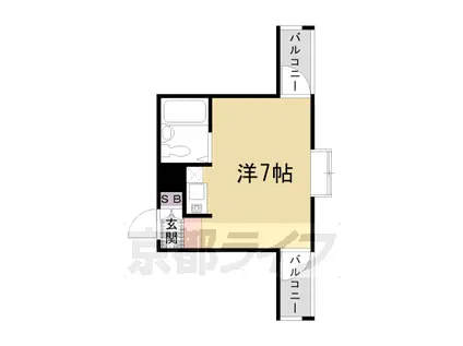 阪急電鉄京都線 西院駅(阪急) 徒歩7分 4階建 築36年(ワンルーム/3階)の間取り写真