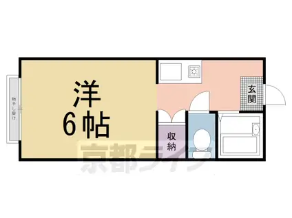 山陰本線 花園駅(京都) 徒歩25分 2階建 築37年(ワンルーム/1階)の間取り写真