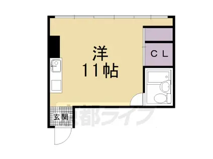 阪急電鉄京都線 西京極駅 徒歩10分 5階建 築46年(ワンルーム/5階)の間取り写真