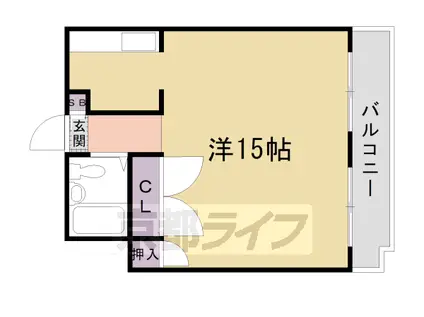 京福北野線 鳴滝駅 徒歩24分 3階建 築40年(ワンルーム/2階)の間取り写真