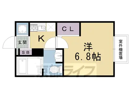 山陰本線 嵯峨嵐山駅 徒歩7分 2階建 築21年(1K/2階)の間取り写真