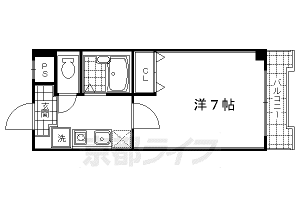 エクシード円町(1K/2階)の間取り写真
