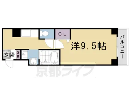 PAL西円町(1K/2階)の間取り写真