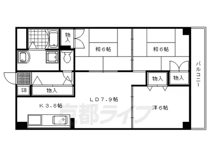 アバンサール天神川(3LDK/3階)の間取り写真