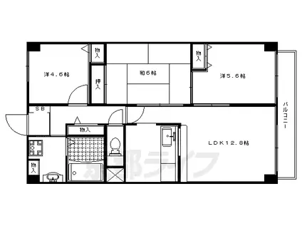 菜の花の街 葛野(3LDK/3階)の間取り写真