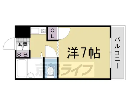 阪急電鉄京都線 西院駅(阪急) 徒歩6分 6階建 築33年(1K/5階)の間取り写真
