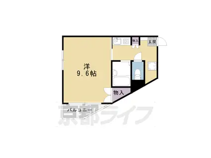 阪急電鉄京都線 大宮駅(京都) 徒歩6分 5階建 築30年(1K/3階)の間取り写真