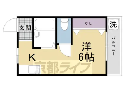 豊栄ハイツ(ワンルーム/4階)の間取り写真