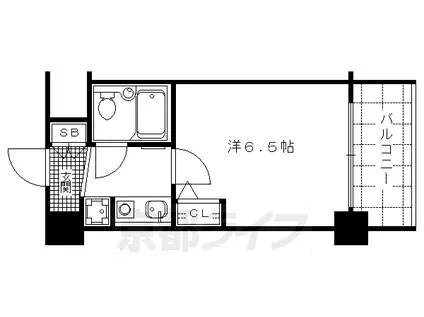 阪急電鉄京都線 西京極駅 徒歩17分 14階建 築34年(1K/5階)の間取り写真
