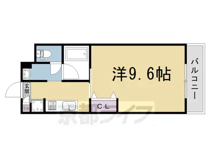 阪急電鉄京都線 西院駅(阪急) 徒歩9分 3階建 築19年(1K/1階)の間取り写真