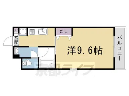 阪急電鉄京都線 西院駅(阪急) 徒歩9分 3階建 築19年(1K/1階)の間取り写真