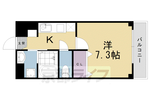 阪急電鉄嵐山線 松尾大社駅 徒歩15分 2階建 築20年(1K/1階)の間取り写真