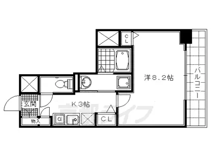 阪急電鉄京都線 西院駅(阪急) 徒歩15分 11階建 築20年(1K/2階)の間取り写真
