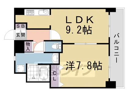 阪急電鉄京都線 西院駅(阪急) 徒歩15分 11階建 築19年(1LDK/11階)の間取り写真