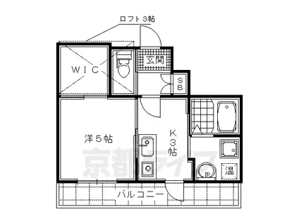 阪急電鉄京都線 西院駅(阪急) 徒歩8分 5階建 築19年(1K/4階)の間取り写真