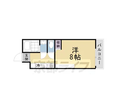 阪急電鉄京都線 西院駅(阪急) 徒歩5分 4階建 築19年(1K/2階)の間取り写真
