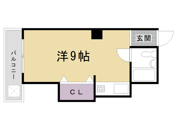 TWINVIEW西大路(ワンルーム/2階)の間取り写真
