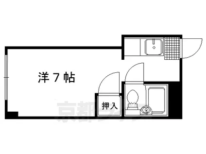 リバーハイツ(1K/3階)の間取り写真