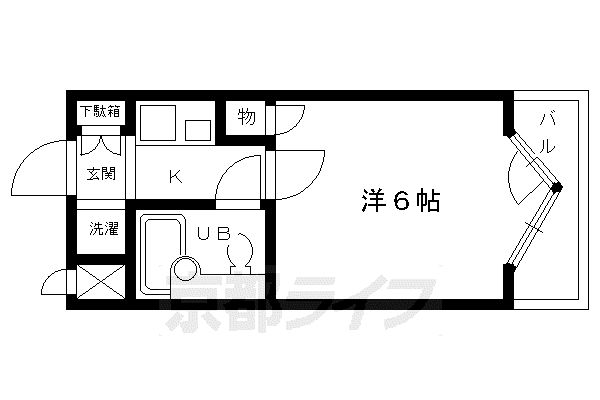 ライオンズマンション京都三条第3(1K/6階)の間取り写真