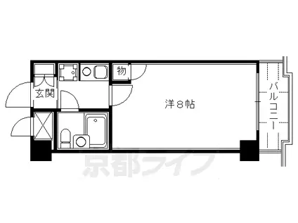 ライオンズマンション京都三条第3(1K/3階)の間取り写真