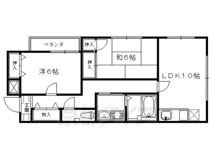 京都市烏丸線 四条駅(京都市営) 徒歩1分 8階建 築31年(2LDK/7階)の間取り写真