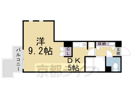山陰本線 二条駅 徒歩9分 4階建 築30年(1DK/3階)の間取り写真