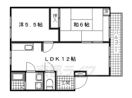ROSY GARDEN(2LDK/1階)の間取り写真