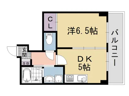 パラシオ池田(1DK/1階)の間取り写真
