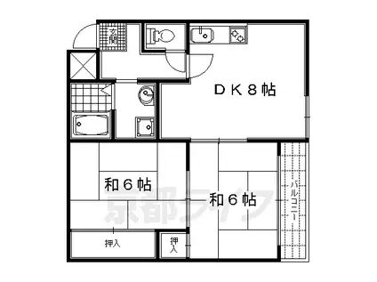 シベール青殿(2LDK/1階)の間取り写真