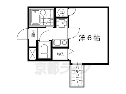 京都市烏丸線 丸太町駅(京都市営) 徒歩5分 5階建 築29年(1K/2階)の間取り写真