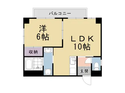 阪急電鉄京都線 西京極駅 徒歩7分 5階建 築38年(1LDK/3階)の間取り写真
