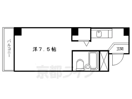 京阪電気鉄道鴨東線 神宮丸太町駅 徒歩6分 5階建 築38年(1K/5階)の間取り写真
