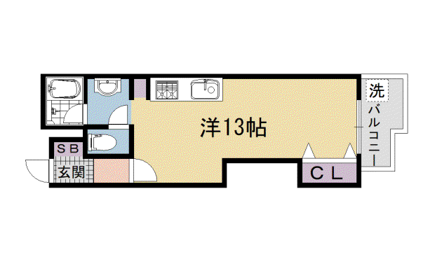 京都市烏丸線 五条駅(京都市営) 徒歩9分 7階建 築43年(ワンルーム/4階)の間取り写真