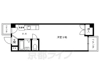 京阪電気鉄道京阪線 清水五条駅 徒歩10分 5階建 築35年(1K/2階)の間取り写真